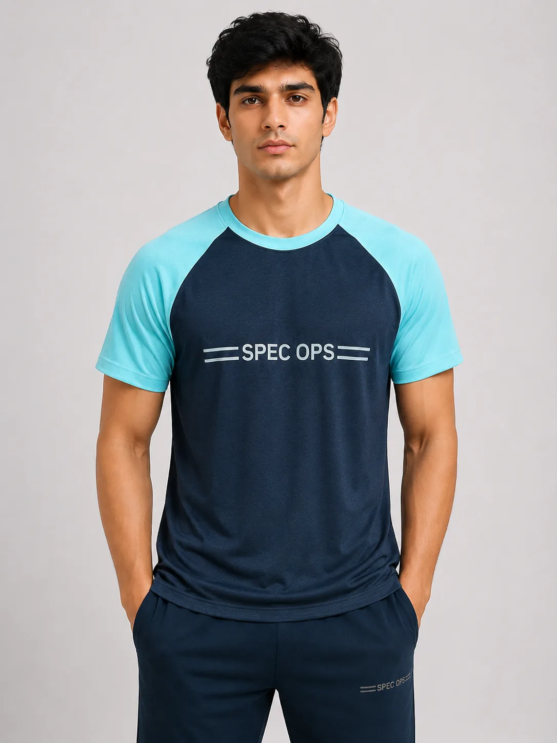 T-Shirt HS Dry Fit CoolSports Navy/Sky Blue