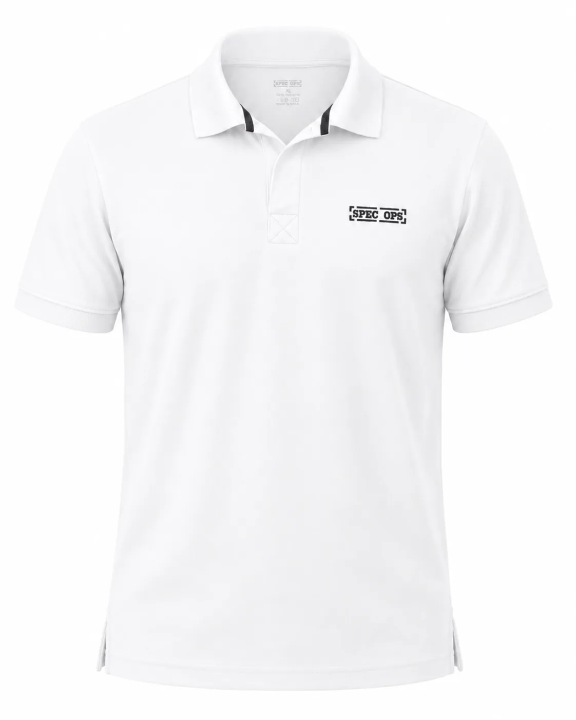 T Shirt Polo White Polyester