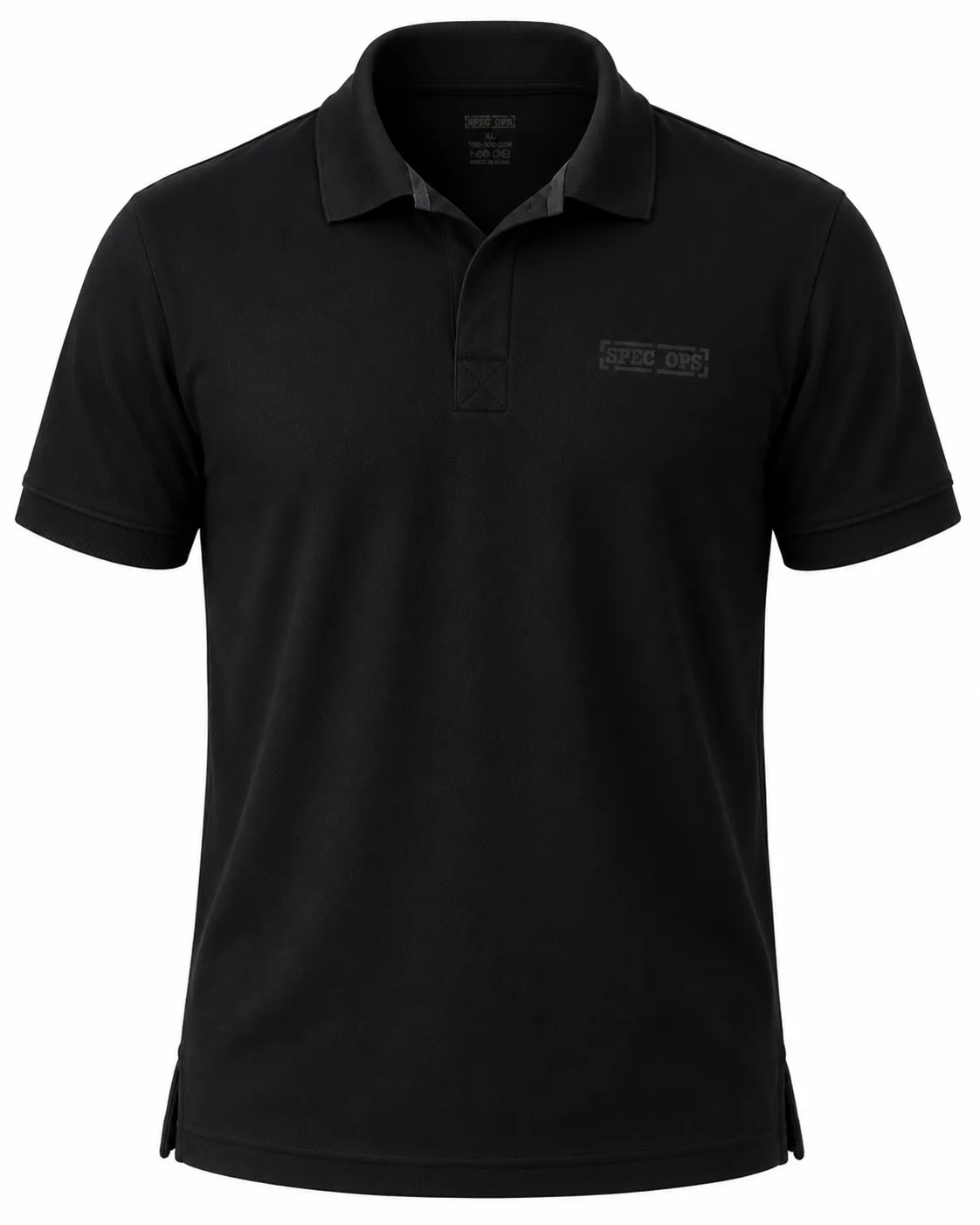 T Shirt Polo Black Polyester