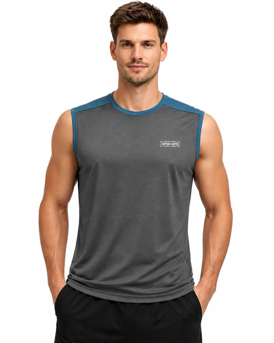 SPEC OPS Warfit Sleeveless Tee Grey/Blue