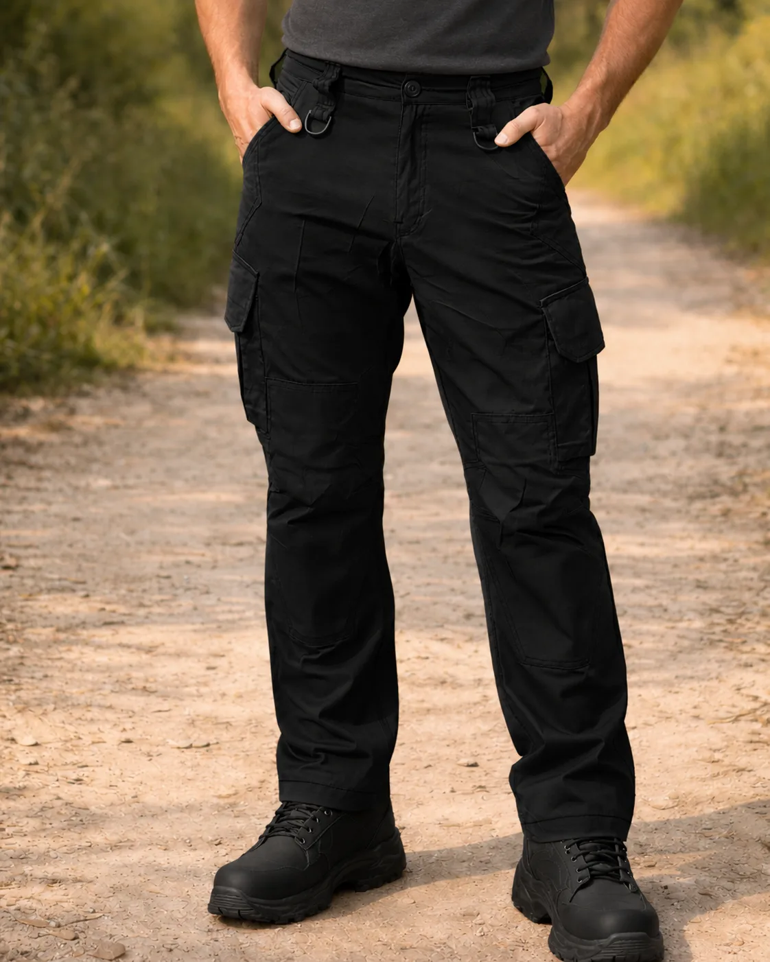 SPEC OPS Cargo Trousers Xtreme Black-12 Pocket Tactical Utility Cargo